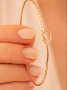 Kadın Gümüş Bileklik - El Yapımı Rose Kaplama Gümüş Aşk Düğümü Model 2 Kadın Bileklik
