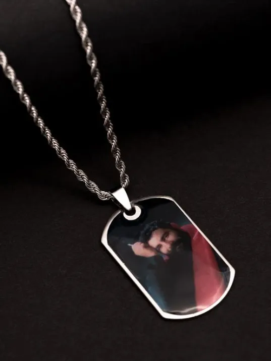 Erkek Kolye-Çelik Ahmet Kaya Baskılı Asker Künyesi