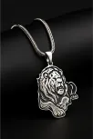 Erkek Gümüş Kolye - Aslan Model 925 Ayar Gümüş Erkek Kolye