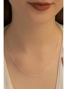 Kadın Gümüş Kolye - 1.5 mm Fırfır Model Gümüş Kolye