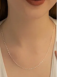 Kadın Gümüş Kolye - 1.5 mm Fırfır Model Gümüş Kolye