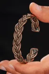 Erkek Bakır Bileklik - Örgü Model 2 Erkek Kelepçe Bileklik Bilezik