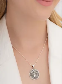 Nazar Duası Kıtmir Bayan Gümüş Kolye Zincir