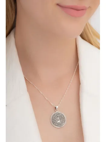 Nazar Duası Kıtmir Bayan Gümüş Kolye Zincir