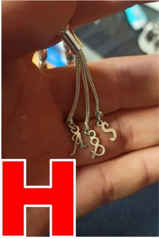 Tespih Püskülü İçin Gümüş Harf ve Şekil