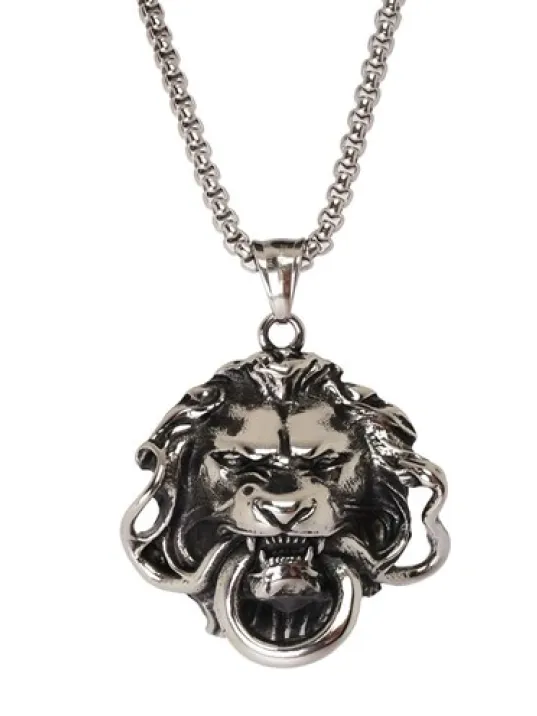 OttoMan Gotik Aslan Çelik Erkek Kolye Zincir