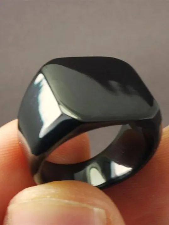 Siyah Yazı Yazılabilen Çelik Erkek Yüzük