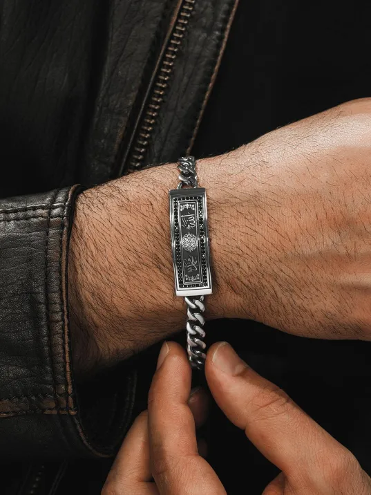 Erkek Gümüş Bileklik - Allah Ve Muhammed İşlemeli Gurmet Model 925 Ayar Erkek Bileklik Erkek Gümüş Bileklik - Allah Ve Muhammed İşlemeli Gurmet Model 925 Ayar Erkek Bileklik