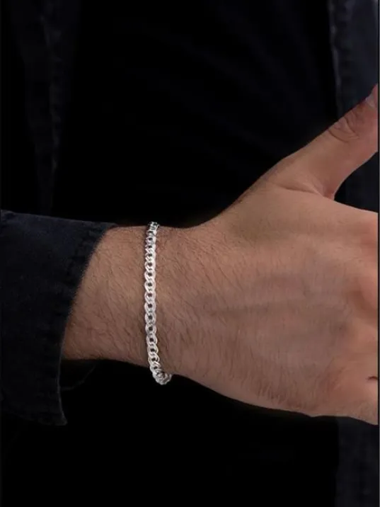 Erkek Gümüş Bileklik - 5mm Nano Model Gümüş Bileklik