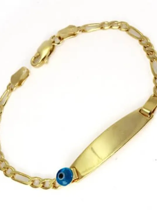 Altın Rengi Gümüş Bebek Çocuk Künye Bileklik İsim Yazılır