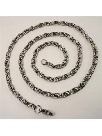 Yeni Sarmal Model Hakiki 316L Paslanmaz Çelik Erkek Kolye Zincir Orta Kalınlıkta