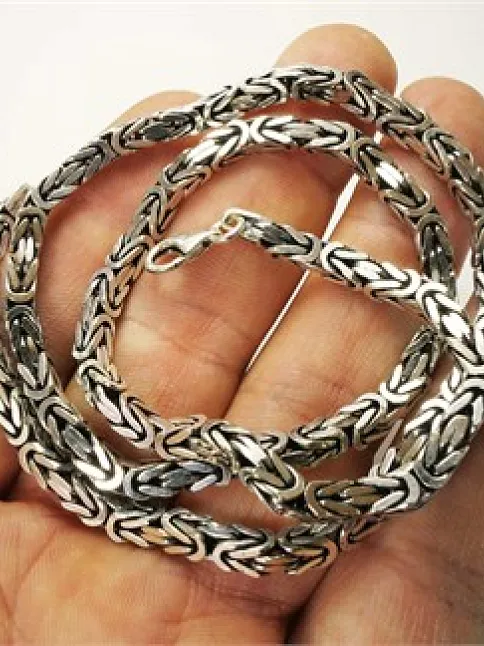 Kral Erkek Gümüş Zincir Kolye 4,5mm Orta Kalınlık
