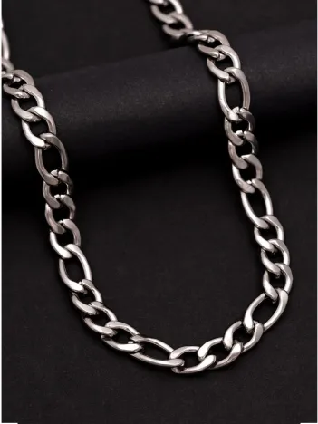 Erkek Çelik Kolye - 11 Mm Figaro Model Çelik Kolye