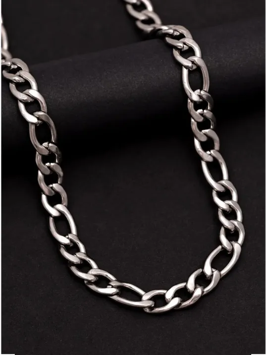 Erkek Çelik Kolye - 11 Mm Figaro Model Çelik Kolye