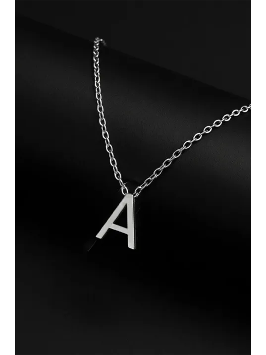 Kadın Gümüş Harf Kolye - 3 Boyutlu 925 Ayar Gümüş H Harfi Kolye