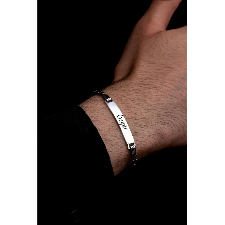 Erkek Gümüş Bileklik - 2.8 mm İsim Yazılabilir Kral Zincir Gümüş Bileklik Erkek Gümüş Bileklik - 2.8 mm İsim Yazılabilir Kral Zincir Gümüş Bileklik