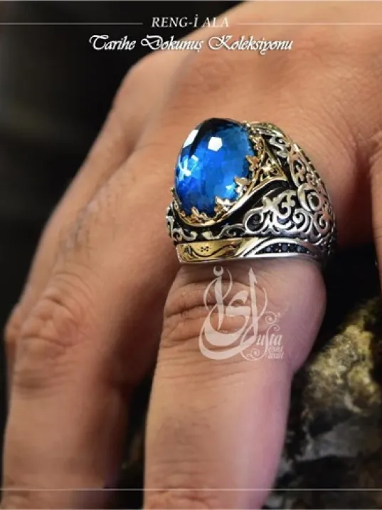 İslam Usta Tasarımı Reng-i Ala Gümüş Erkek Yüzük