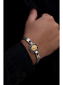 Erkek Gümüş Bileklik - Çift Kral Model Aslan Motifli Gümüş Bileklik