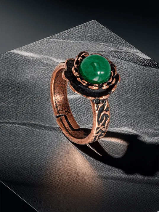 Kadın Bakır Bileklik Yüzük Set - Yeşil Akik Taşı Ağaç Kabuğu Model İnce Metal Kutu Kuvars Taş Kadın Bakır Bileklik Yüzük Set - Yeşil Akik Taşı Ağaç Kabuğu Model İnce Metal Kutu Kuvars Taş