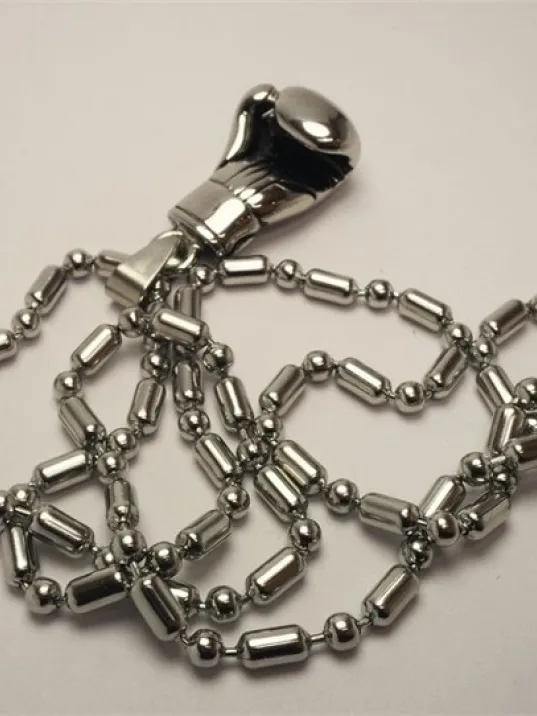 316l Paslanmaz Çelik Büyük Boy Boks Eldiveni Erkek Çelik Kolye