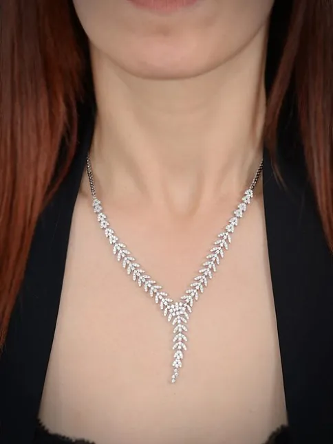 Bengi Bayan Zirkon Taşlı Gümüş Su Yolu Set - Kolye, Bileklik, Küpe, Yüzük