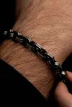 Erkek Gümüş Bileklik - Oksitli Desenli Forse Model Gümüş Bileklik Künye