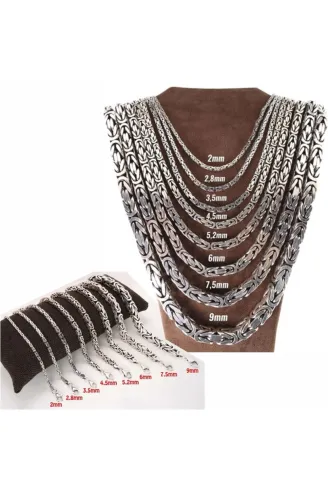 Erkek Gümüş Kolye Bileklik Set - 925 Ayar Gümüş Kare Kral Model Set