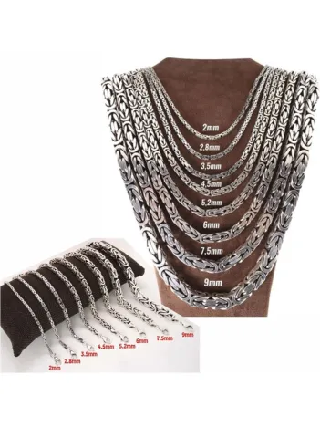 Erkek Gümüş Kolye Bileklik Set - 925 Ayar Gümüş Kare Kral Model Set