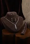 Tutku Bayan Oniks Taşlı Gümüş Su Yolu Set - Kolye, Bileklik, Küpe, Yüzük