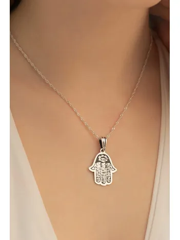 Fatma Ana Eli Bayan Gümüş Kolye