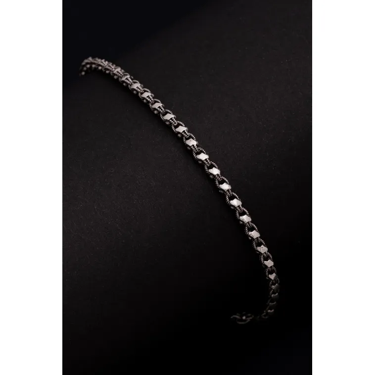 Erkek Gümüş Bileklik - 3mm Pullu Arnavut Zinciri Gümüş Bileklik Erkek Gümüş Bileklik - 3mm Pullu Arnavut Zinciri Gümüş Bileklik