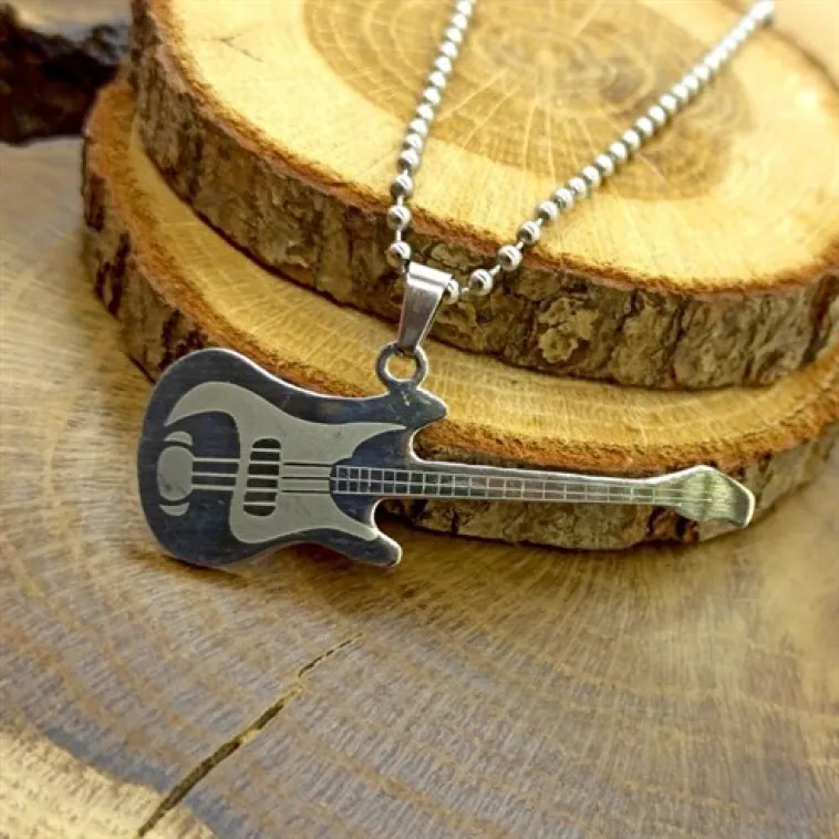 Gitar Erkek Çelik Kolye Zincir CKLGMSGITAR Gitar Erkek Çelik Kolye Zincir CKLGMSGITAR
