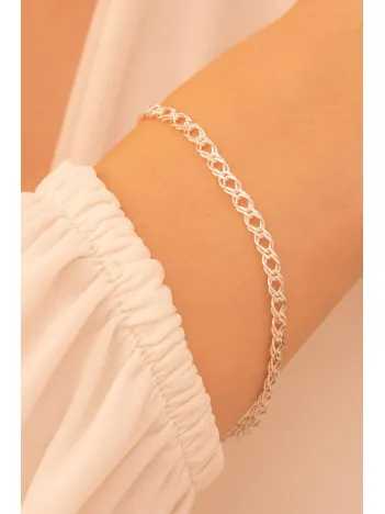 Kadın Gümüş Bileklik - 925 Ayar Rambo Model Gümüş Bileklik