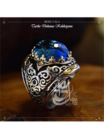 İslam Usta Tasarımı Reng-i Ala Gümüş Erkek Yüzük