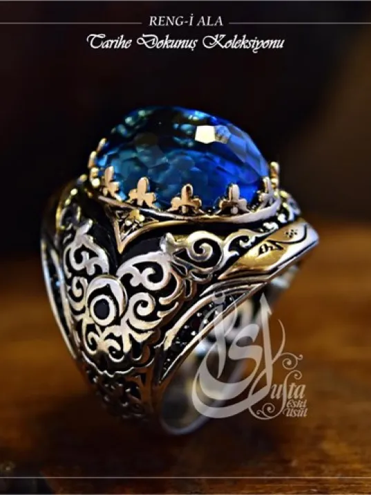 İslam Usta Tasarımı Reng-i Ala Gümüş Erkek Yüzük