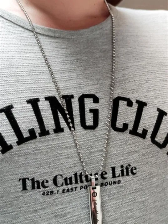 Spotify Şarkı Kodlu Çelik Yassı Çubuk Kolye Top Zincir CKLSPOTYKLY-YSL