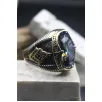 Mistik Topaz Taşlı Yanı Markazit Süslemeli Erkek 925 Ayar Gümüş Yüzük Mistik Topaz Taşlı Yanı Markazit Süslemeli Erkek 925 Ayar Gümüş Yüzük