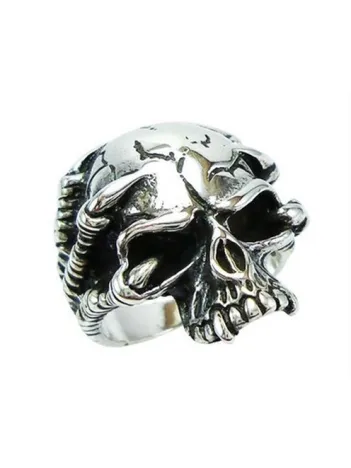 Gotik Kurukafa Gümüş Erkek Yüzüğü