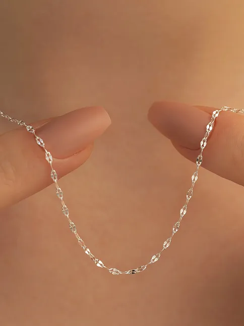 Kadın Gümüş Kolye - 1.5 mm Fırfır Model Gümüş Kolye
