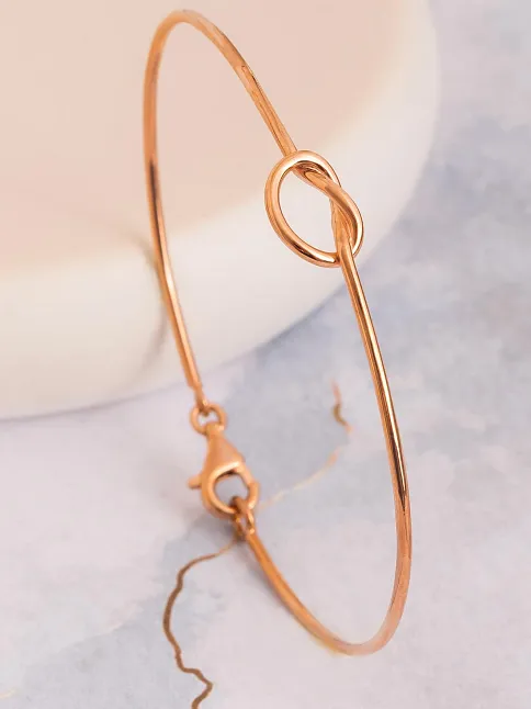 Kadın Gümüş Bileklik - El Yapımı Rose Kaplama Gümüş Aşk Düğümü Model 2 Kadın Bileklik