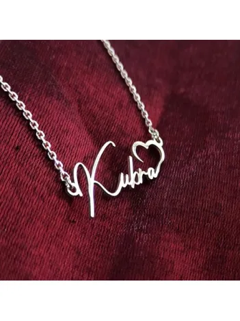 Kalp Gümüş Renk  Gümüş Kolye Zincir Gklgmsısımk