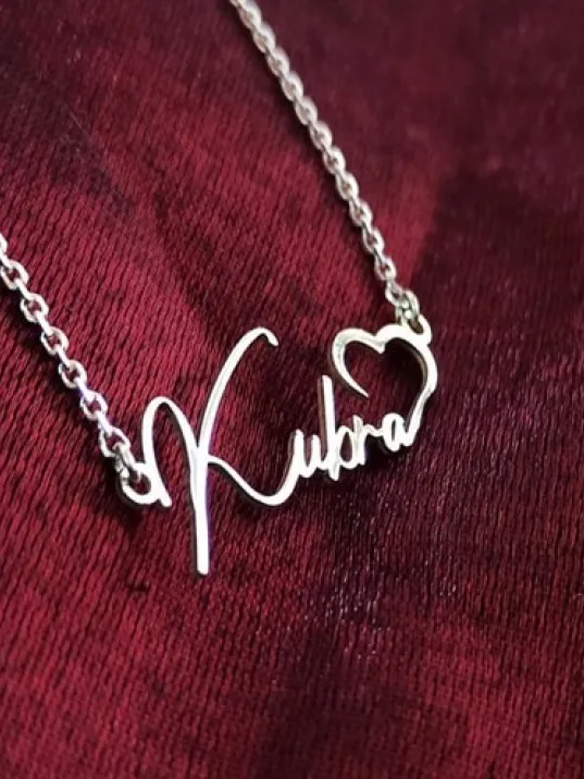 Kalp Gümüş Renk  Gümüş Kolye Zincir Gklgmsısımk