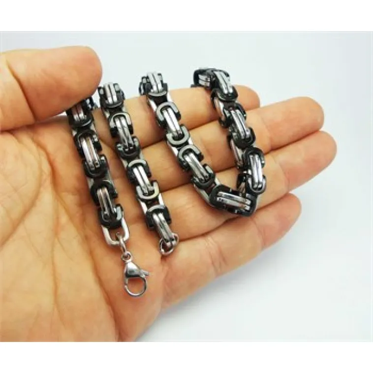 Erkek Çelik Kral Zincir Kolye 5,5mm Kalın Çift Tırnak Erkek Çelik Kral Zincir Kolye 5,5mm Kalın Çift Tırnak