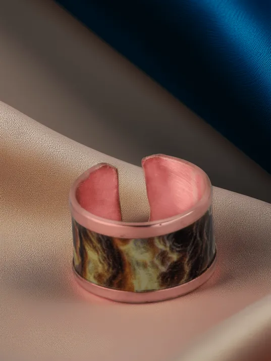 Kadın Bakır Bileklik Yüzük Set - Mia Model Özel Baskı Metal Kutu Ve Kuvars Taşı Kadın Bakır Bileklik Yüzük Set - Mia Model Özel Baskı Metal Kutu Ve Kuvars Taşı