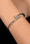 Kadın Çelik Bileklik - Spiral Çivi Model Çelik Bileklik Beyaz Kadın Çelik Bileklik - Spiral Çivi Model Çelik Bileklik Beyaz