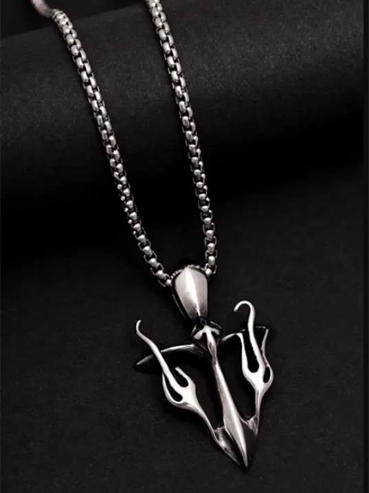 Haç Erkek Kolye - Hac Savaşçı Kılıcı Figürlü Erkek Çelik Kolye