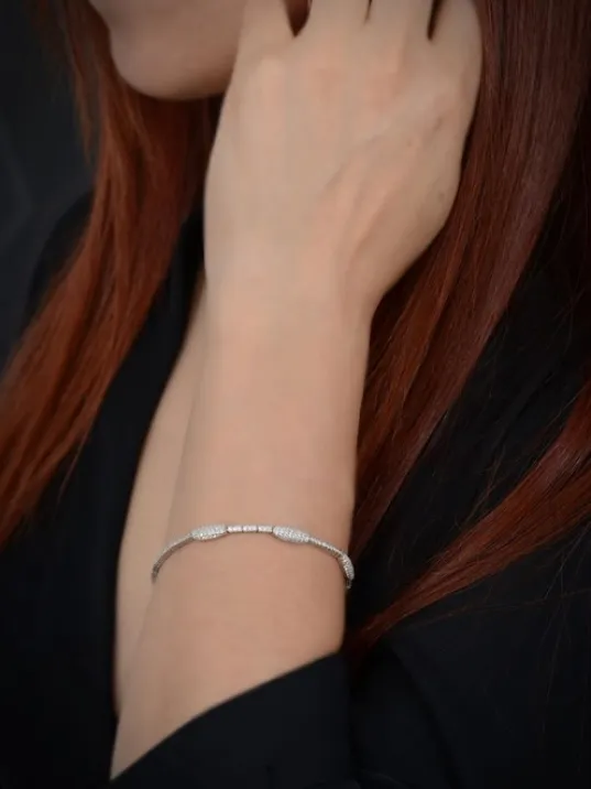 Elika Bayan Zirkon Taşlı Gümüş Su Yolu Set - Kolye, Bileklik, Küpe, Yüzük