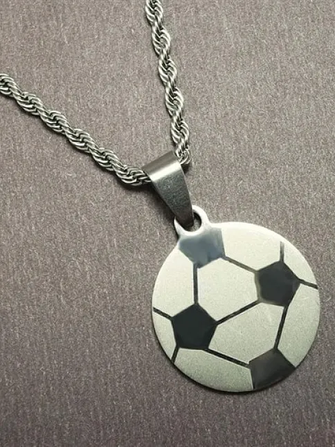 OttoMan Futbol Topu Erkek Çelik Kolye Zincir