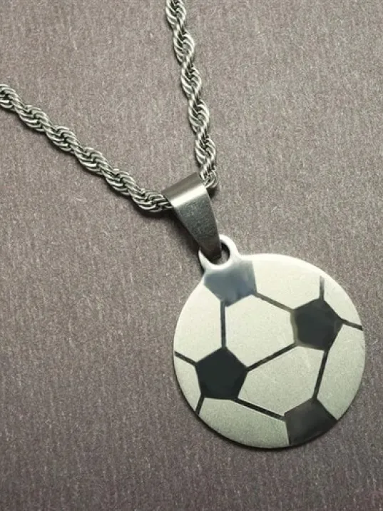 OttoMan Futbol Topu Erkek Çelik Kolye Zincir