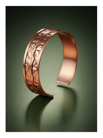 Kadın Bakır Bileklik - Bej Sonbahar Işıltısı Model Bakır Kadın Bileklik